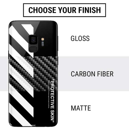 Black and White Stripes Galaxy S9 Skin